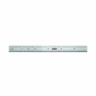 GENERAL 676 Industrial Rigid Precision Rule, Imperial Measuring System, Graduations 4R - Every 8th, 16th, 32nd and 64th of an Inch, 6 in L, Stainless Steel - Steel Rules